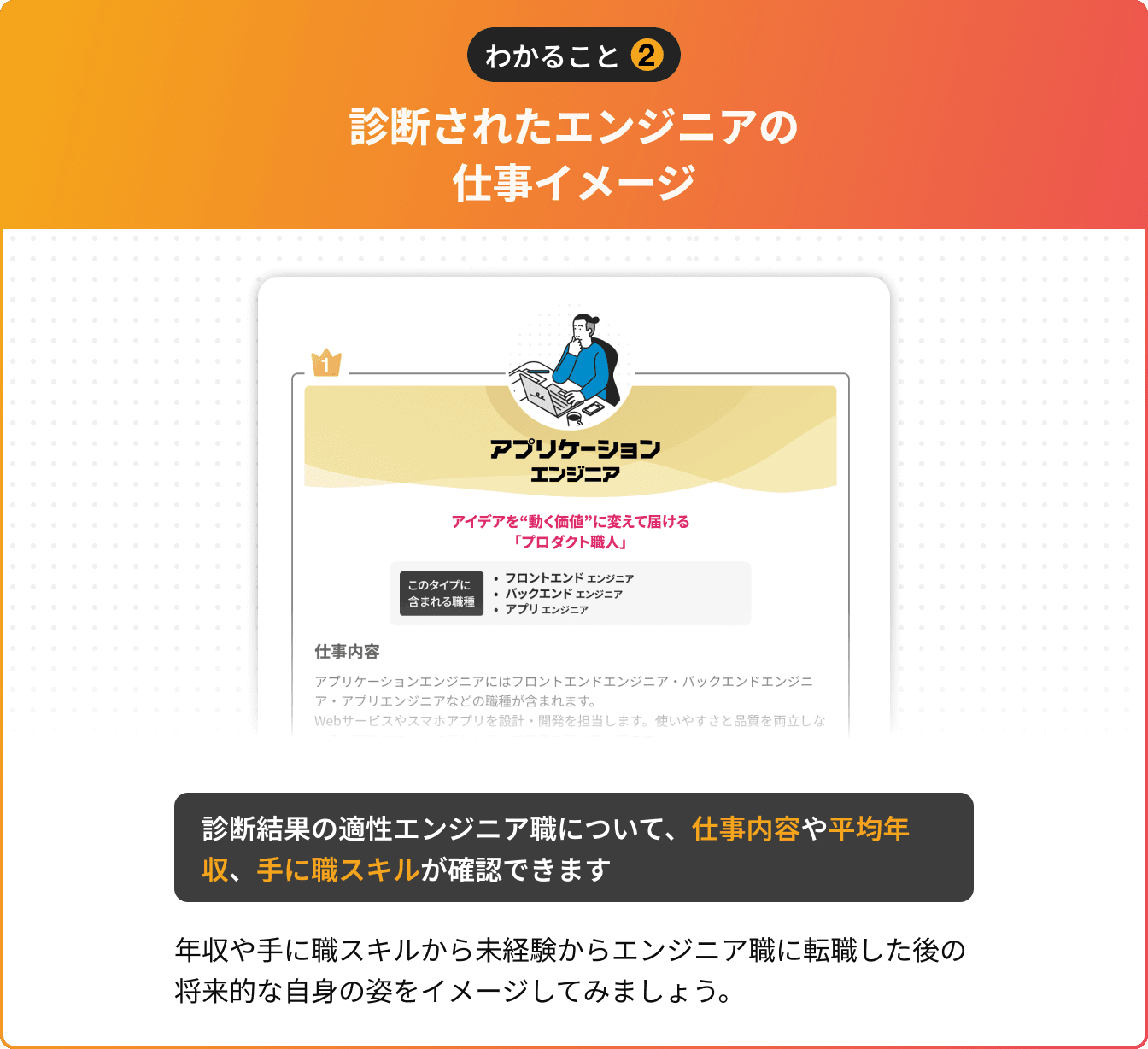 診断されたエンジニアの仕事イメージ